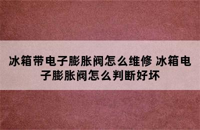 冰箱带电子膨胀阀怎么维修 冰箱电子膨胀阀怎么判断好坏